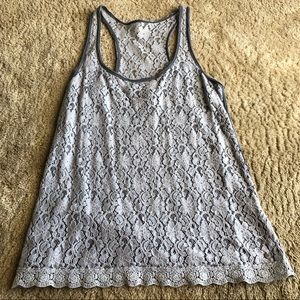 Gray lace tank